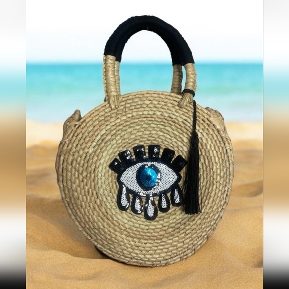 NEW! By Del Rio, Woven Evil Eye Handmade Handbag, MSRP $115 - Picture 10 of 10